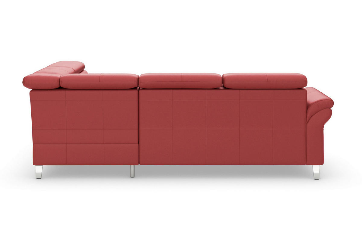 ROHOVÁ SEDAČKA, kůže, červená - barvy chromu/červená, Basics, kov/kůže (194/245cm) - Sit & More