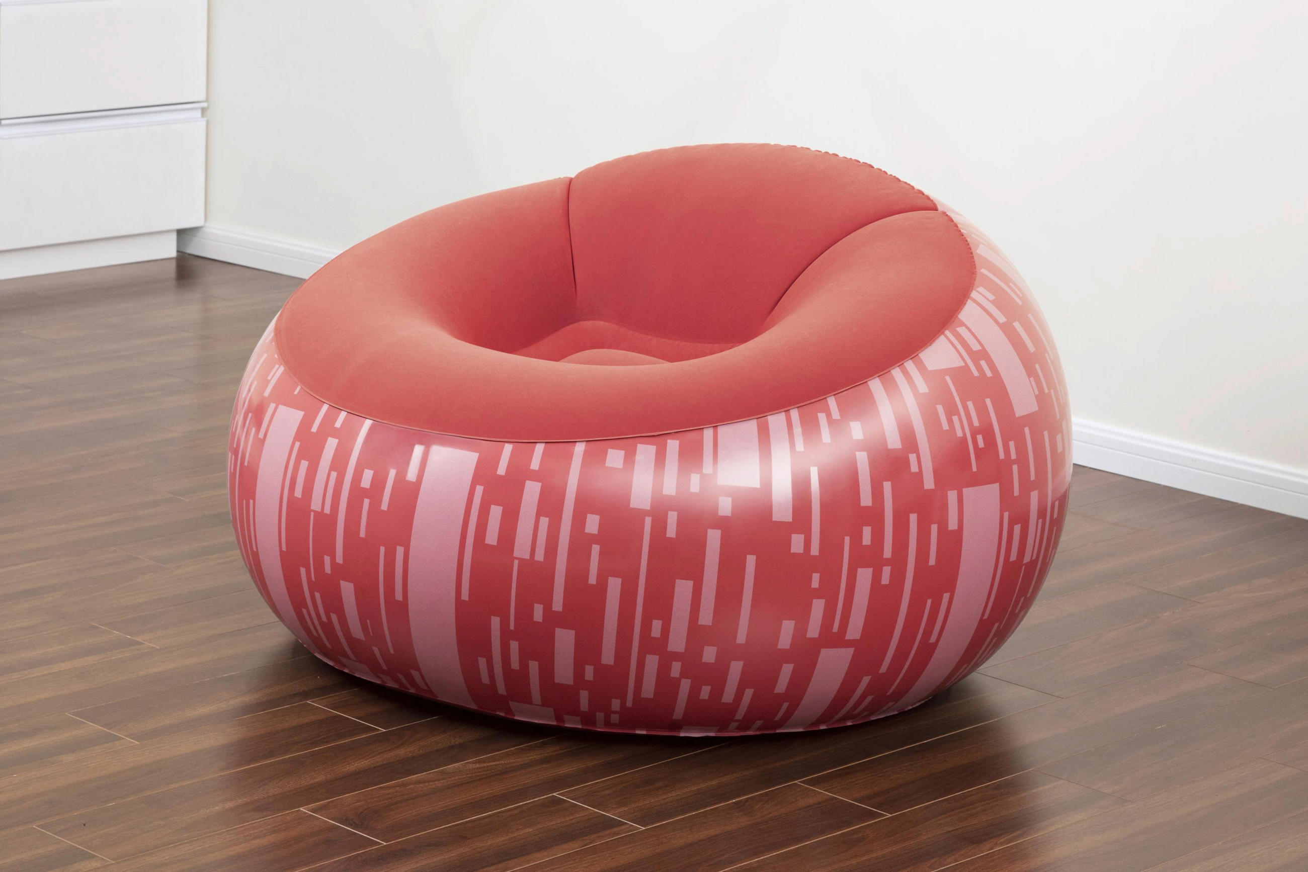 UPPBLÅSBAR FÅTÖLJ 112/112/66 cm  - röd, Klassisk, plast (112/112/66cm) - Bestway