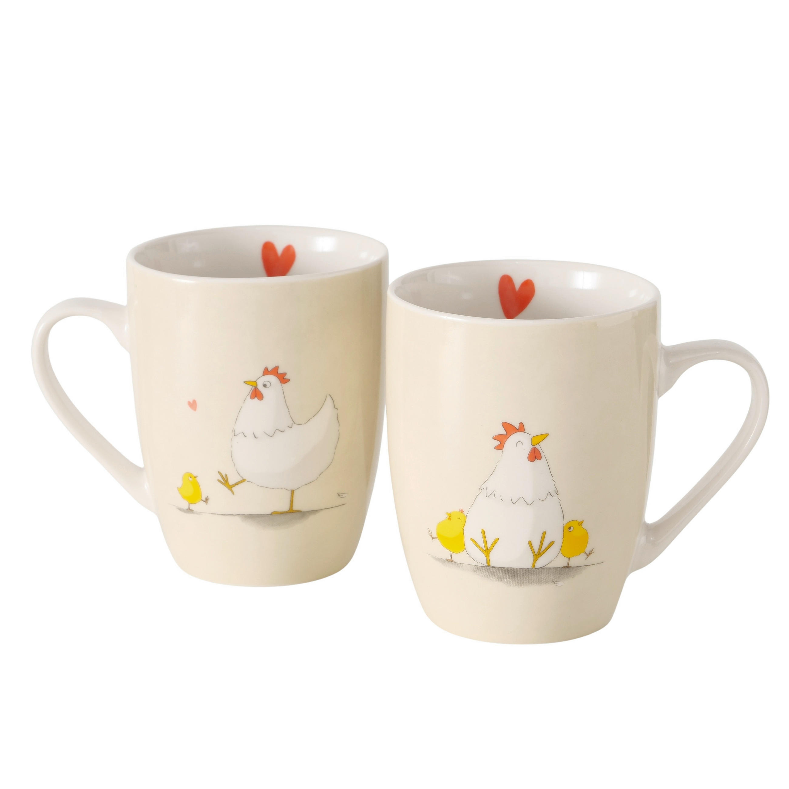 HRNEK NA KÁVU  - bílá/žlutá, Basics, keramika (8,5/8,5/10,5cm)