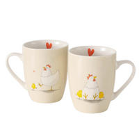 HRNEK NA KÁVU  - bílá/žlutá, Basics, keramika (8,5/8,5/10,5cm)