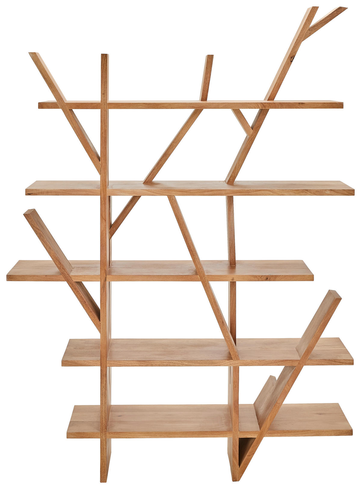 REGAL Mangoholz vollmassiv Naturfarben  - Naturfarben, Design, Holz (138/189/35cm) - Livetastic