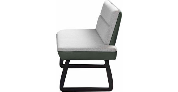 SITZBANK 150/88/60 cm Webstoff Grün, Hellgrau Buche vollmassiv - Hellgrau/Schwarz, KONVENTIONELL, Holz/Textil (150/88/60cm) - Novel