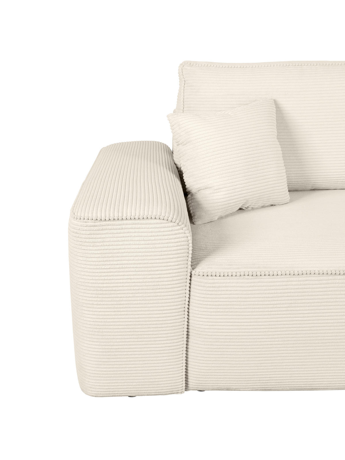 SCHLAFSOFA  mit Rücken echt, Armteil links, Armteil rechts Cord Creme  - Creme/Schwarz, Design, Kunststoff/Textil (261/95/108cm) - Xora