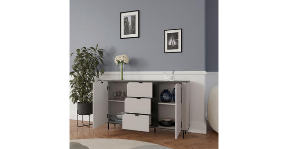 SIDEBOARD  in 136,8/82/35,2 cm  - Kaschmir/Schwarz, MODERN, Holzwerkstoff/Kunststoff (136,8/82/35,2cm) - Carryhome