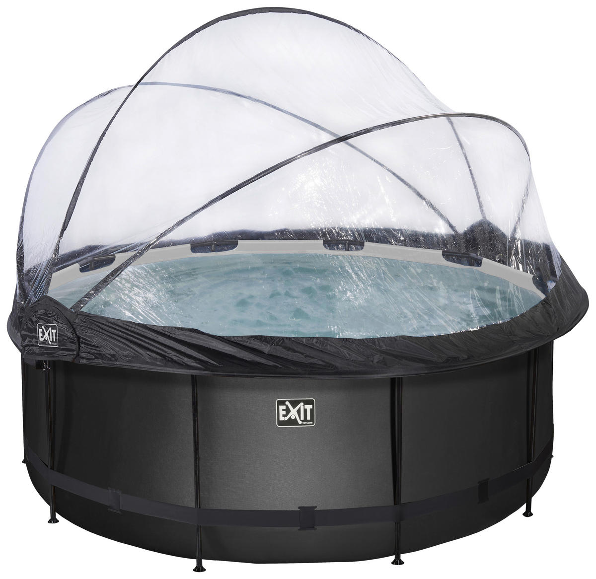 POOL-SET BLACK 360/122 cm  - Schwarz, KONVENTIONELL, Metall (360/122cm) - EXIT Toys