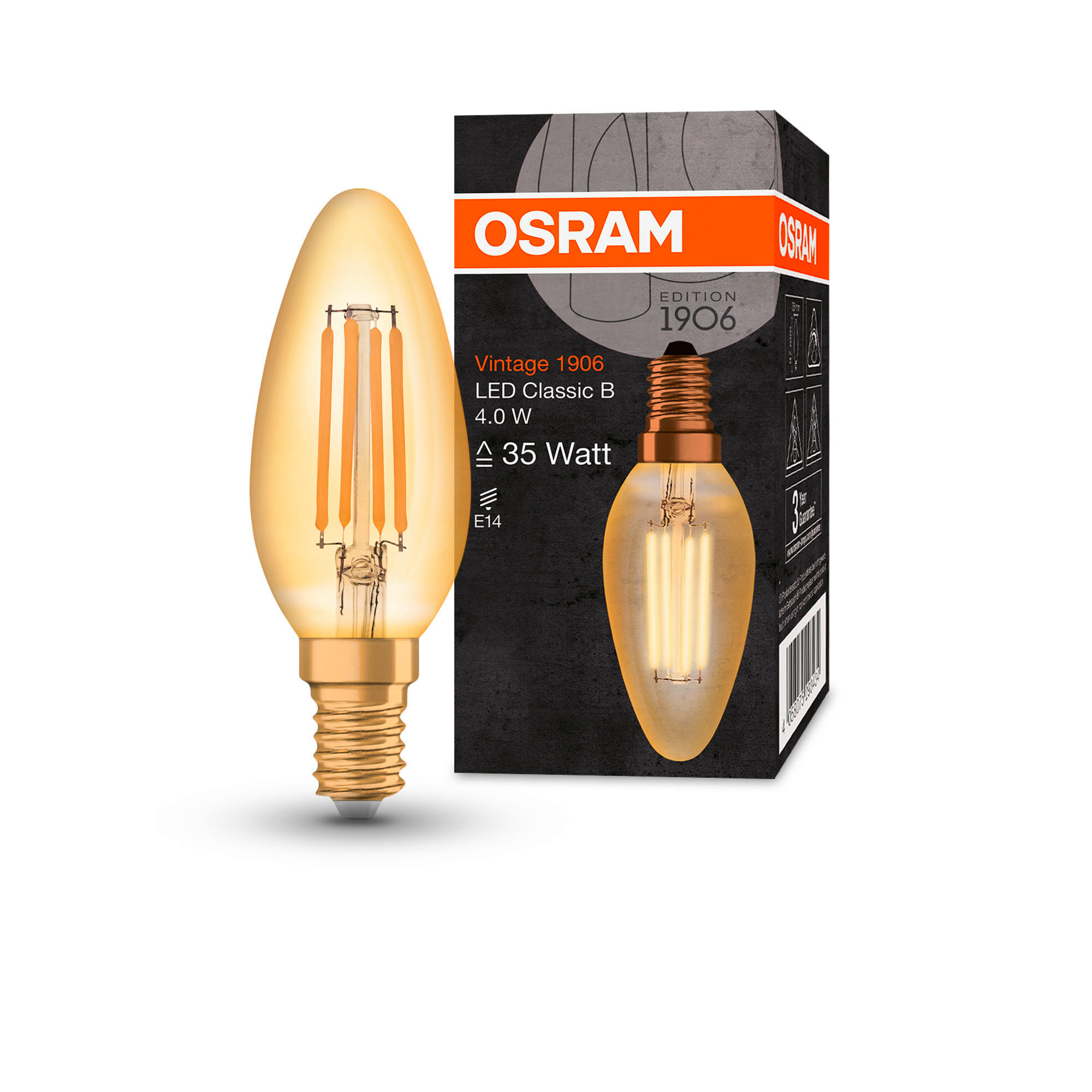 LED-LEUCHTMITTEL   E14 4 W 410 lm 2 Stück  - Goldfarben, Basics, Glas (3,5/10cm) - Osram