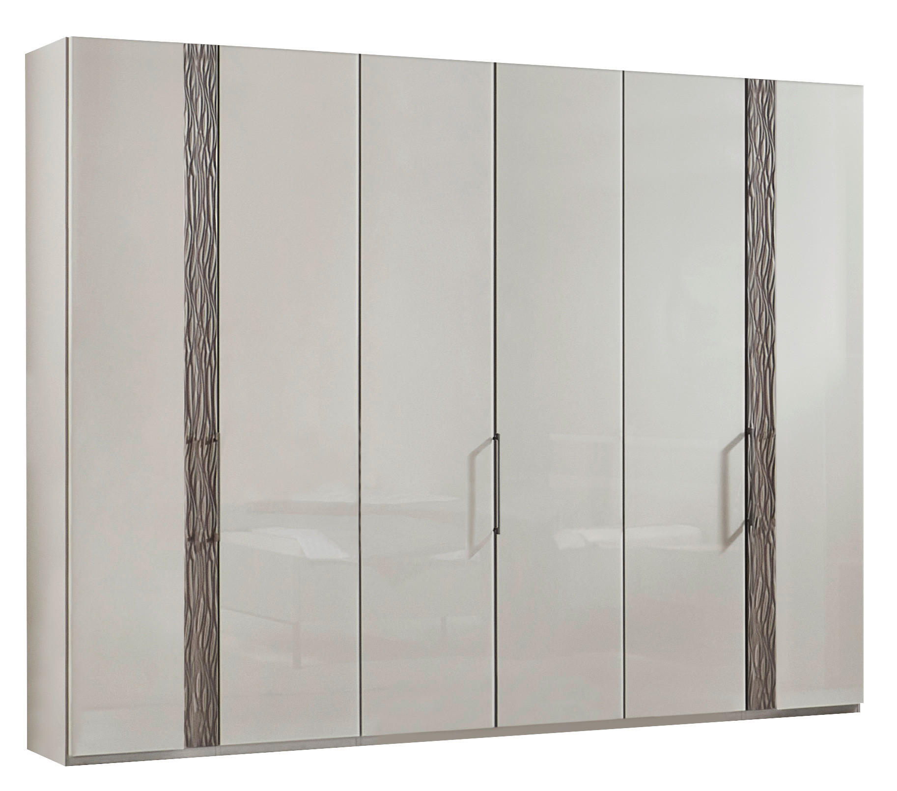 DREHTÜRENSCHRANK 300/216/59 cm 6-türig Grau  - Chromfarben/Grau, Design, Glas/Holzwerkstoff (300/216/59cm) - Dieter Knoll