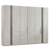 DREHTÜRENSCHRANK in Grau  - Chromfarben/Grau, Design, Glas/Holzwerkstoff (300/216/59cm) - Dieter Knoll