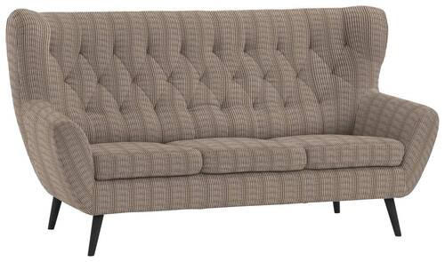 3-SITZER-SOFA in Cord Braun  - Schwarz/Braun, Design, Holz/Textil (187/101/95cm) - Stylife
