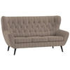 3-SITZER-SOFA in Cord Braun  - Schwarz/Braun, Design, Holz/Textil (187/101/95cm) - Stylife