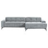 ECKSOFA in Cord Hellgrau  - Hellgrau/Schwarz, Konventionell, Textil/Metall (295/165cm) - Carryhome