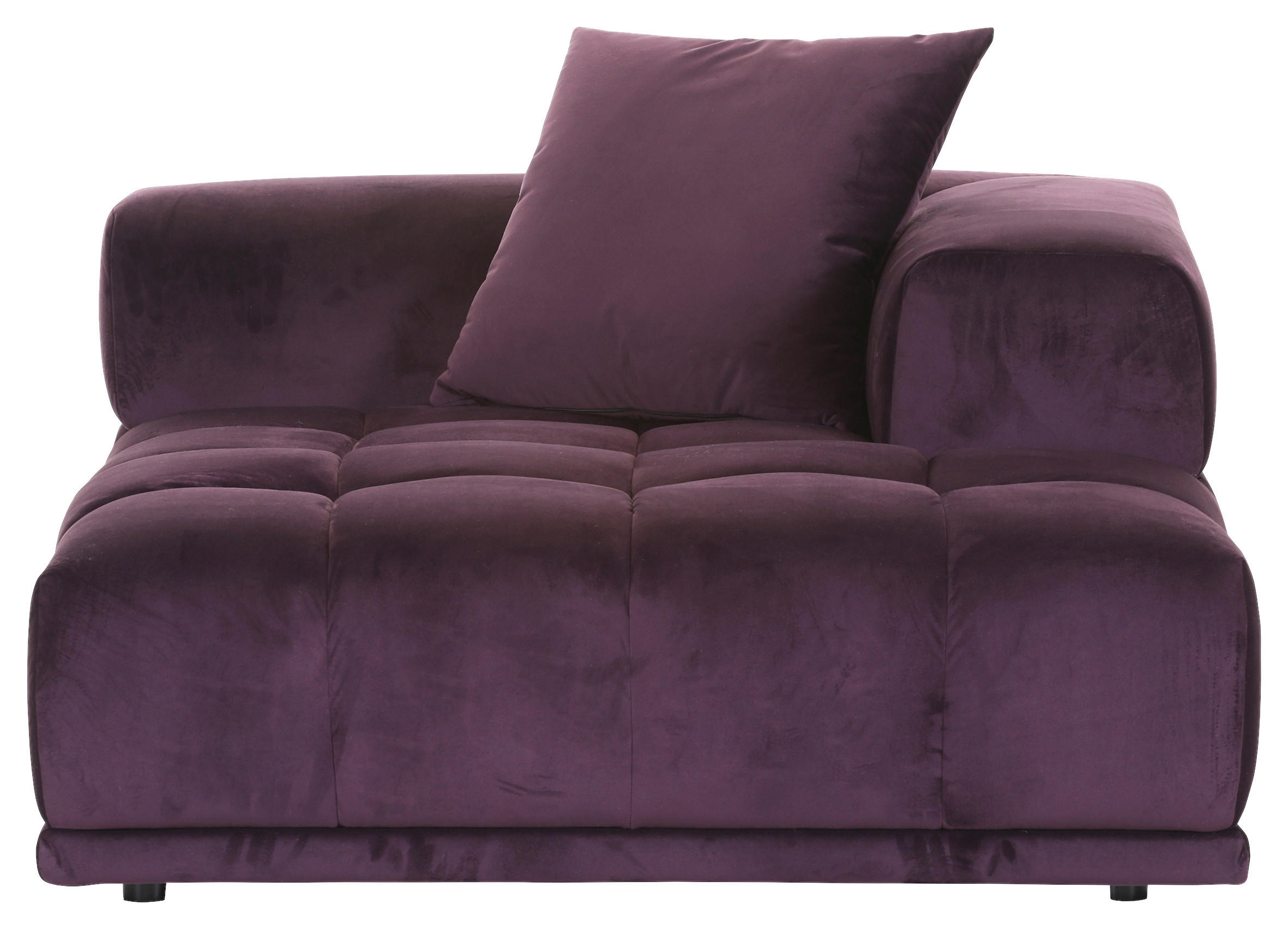SOFAELEMENT Samt Brombeere  - Brombeere/Schwarz, KONVENTIONELL, Kunststoff/Textil (125/66/155cm) - Ambia Home