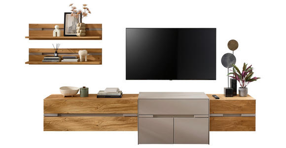 WOHNWAND  in Taupe, Wildeiche  300/153/47 cm  - Taupe/Wildeiche, Design, Holz/Holzwerkstoff (300/153/47cm) - Novel