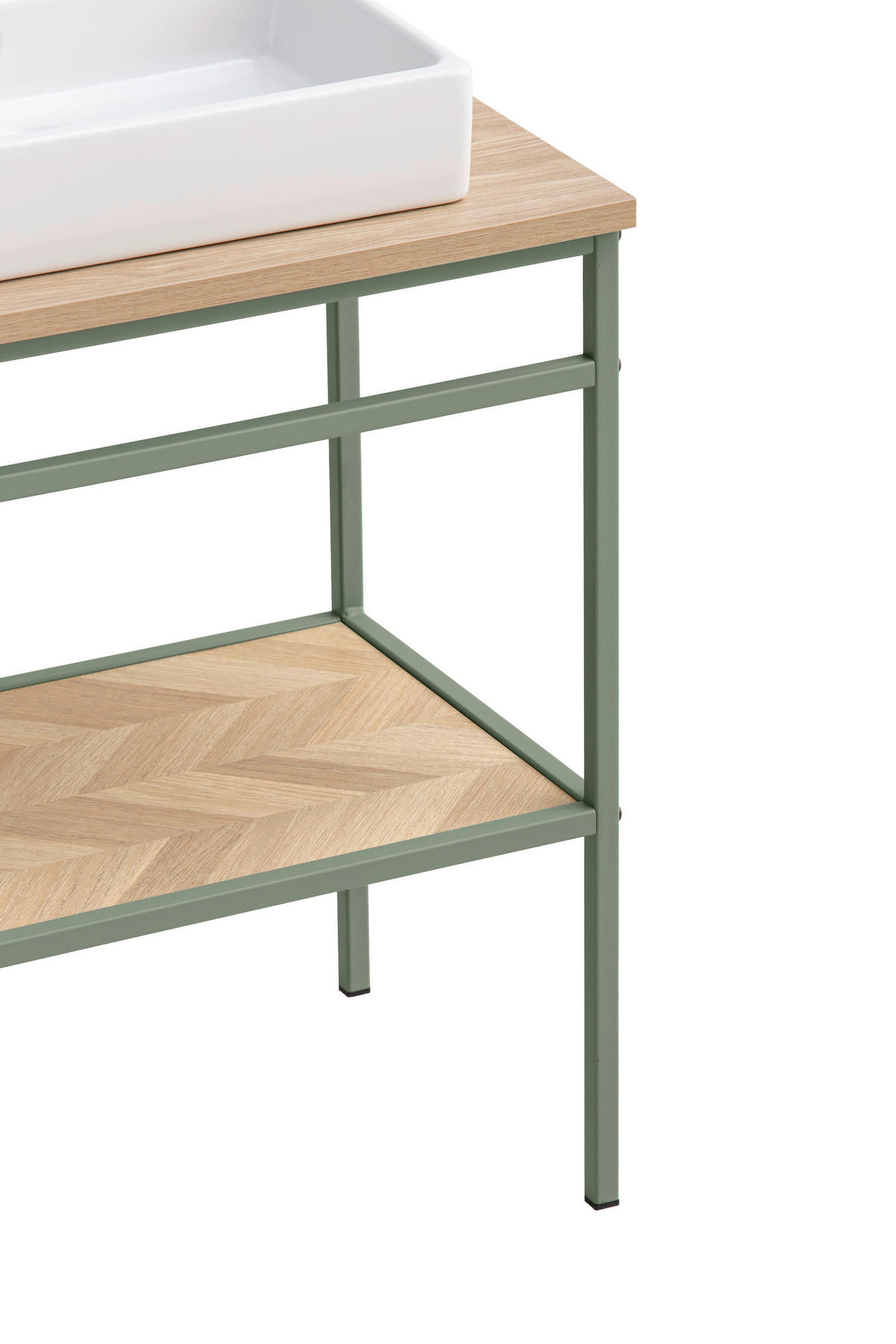 WASCHTISCHKOMBI 70 cm  - Eichefarben/Weiß, KONVENTIONELL, Keramik/Holzwerkstoff (70cm)