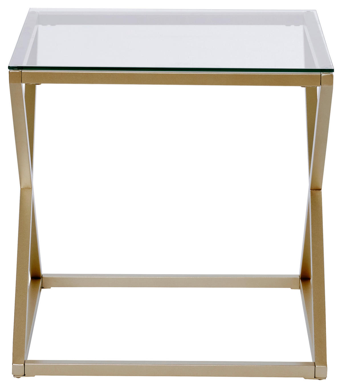 BEISTELLTISCH 50/50/50 cm Klar, Goldfarben  - Klar/Goldfarben, MODERN, Glas/Metall (50/50/50cm) - Livetastic
