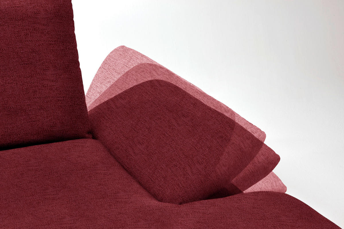 ECKSOFA in Flachgewebe Rot  - Rot/Schwarz, Design, Holz/Textil (314/159cm) - Dieter Knoll