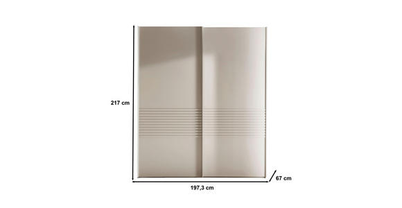 SCHWEBETÜRENSCHRANK  in Champagner  - Champagner, Design, Holzwerkstoff/Metall (200/217/67cm) - Novel