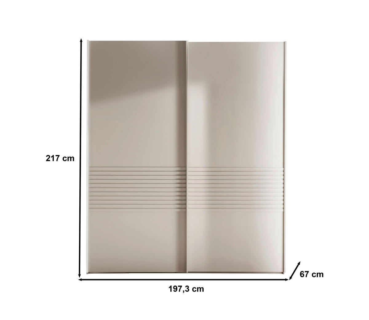 SCHWEBETÜRENSCHRANK in Champagner  - Champagner, Design, Holzwerkstoff/Metall (200/217/67cm) - Novel