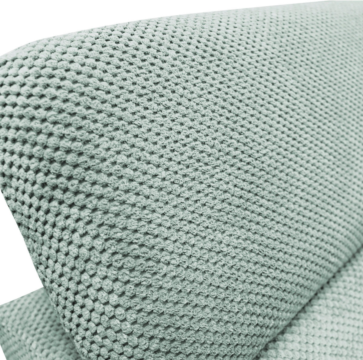 ECKSOFA OMEGA in Chenille Mintgrün  280/186 cm  - Schwarz/Mintgrün, Design, Textil/Metall (280/186cm) - MID.YOU