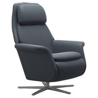 RELAXSESSEL in Leder Blau  - Blau/Alufarben, Natur, Leder (84/116/89cm) - Stressless