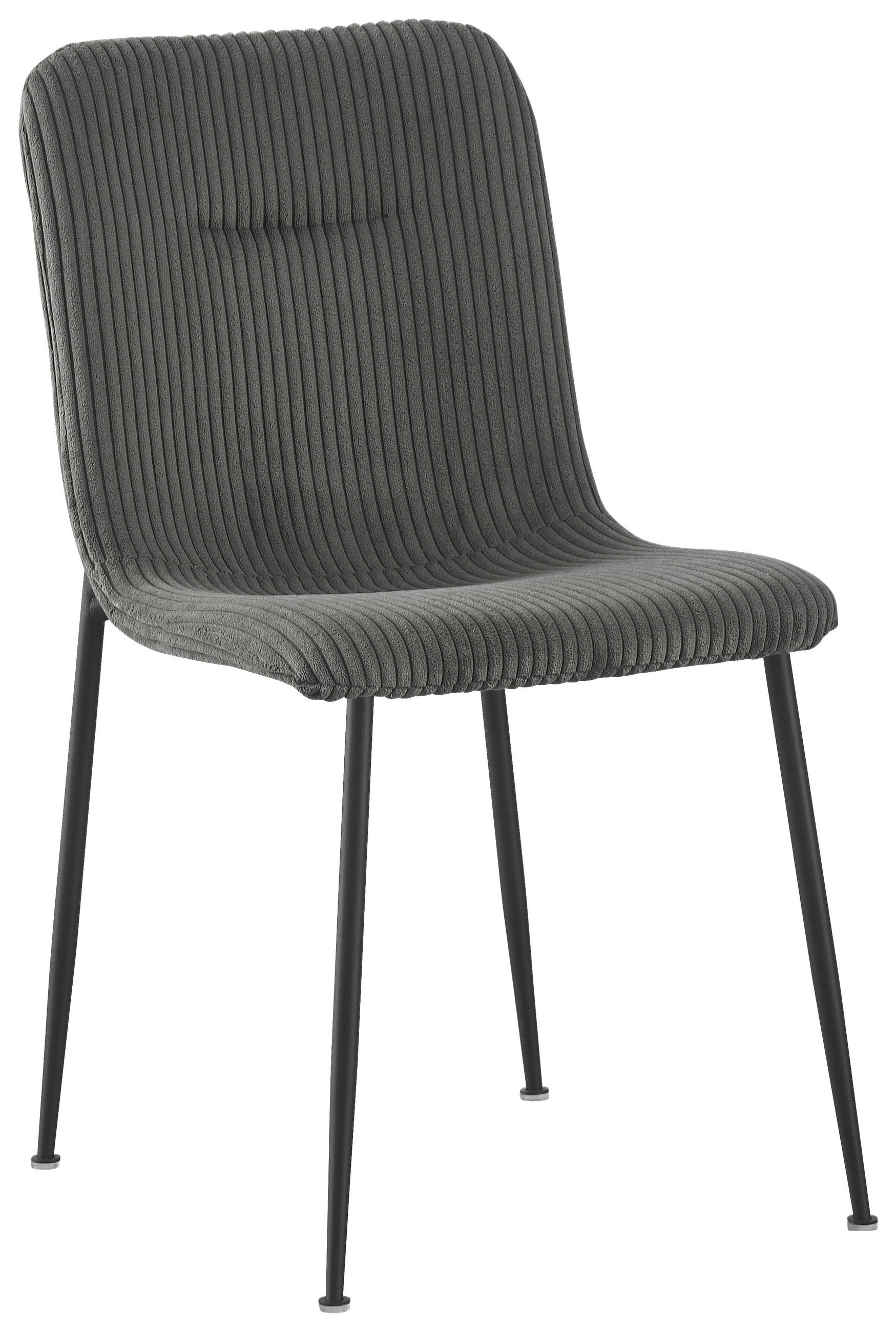 STUHL Cord Grau  - Schwarz/Grau, Design, Textil/Metall (43/83/56cm) - Xora