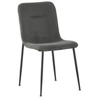 STUHL  , Stoffauswahl  , Cord  ,  - Schwarz/Grau, Design, Textil/Metall (43/83/56cm) - Xora