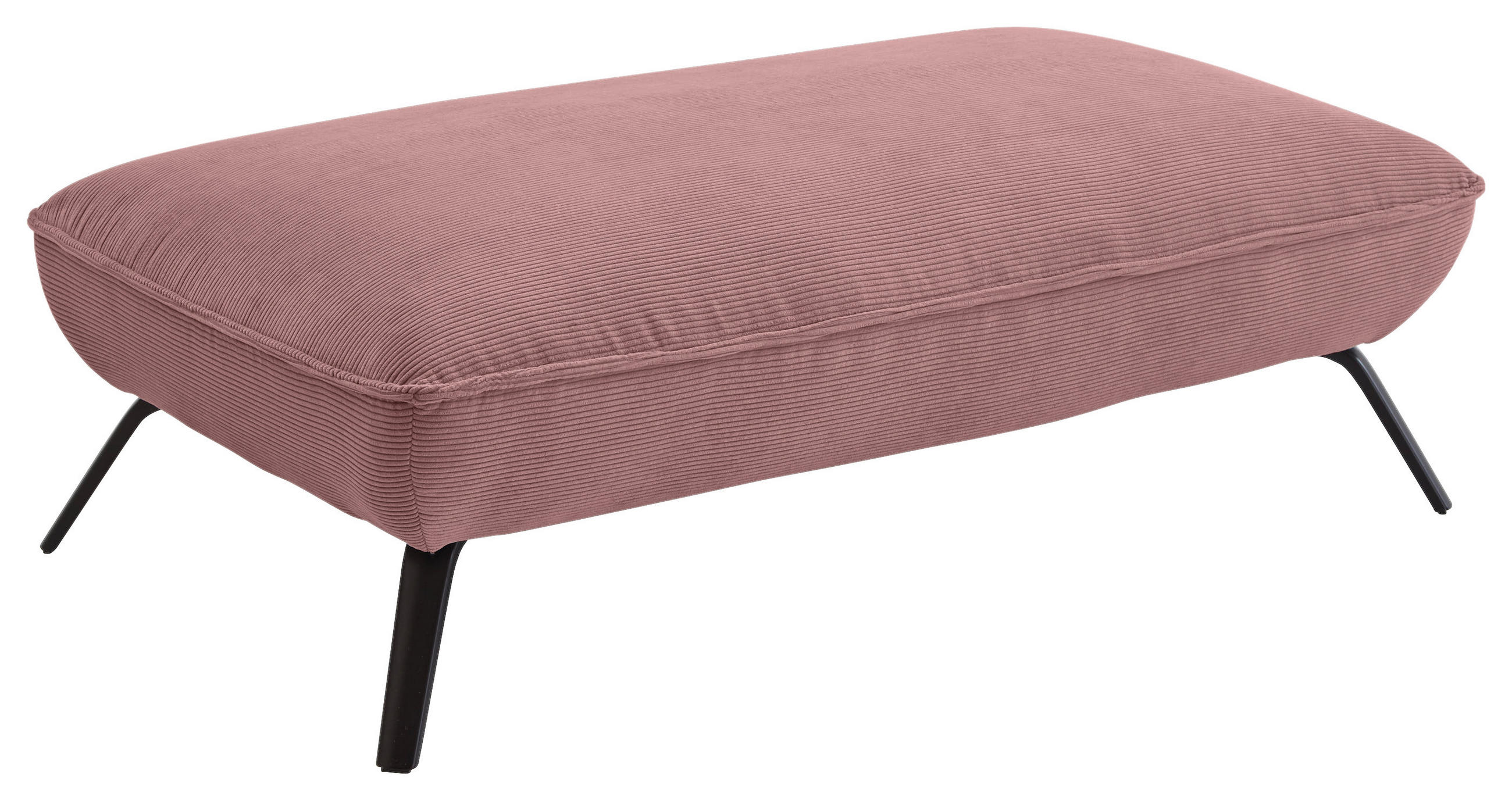 HOCKER in Textil Altrosa  - Schwarz/Altrosa, Design, Textil/Metall (142/43/80cm) - Moderano