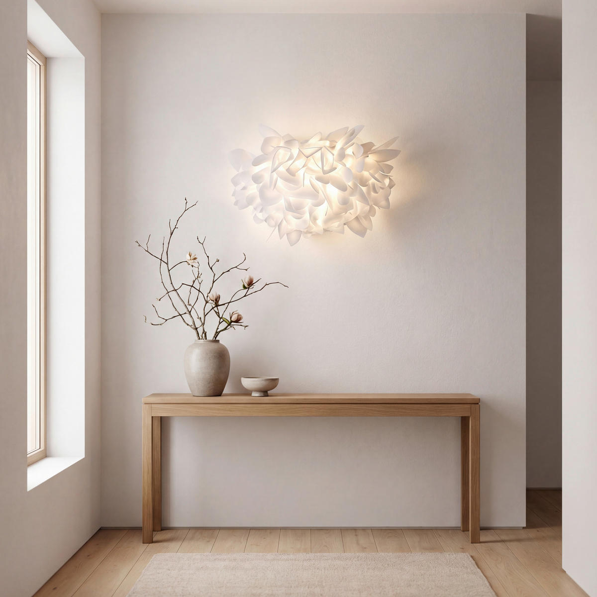 DECKENLEUCHTE Veli Foliage 54/16 cm   - Weiß, Design, Kunststoff (54/16cm) - Slamp