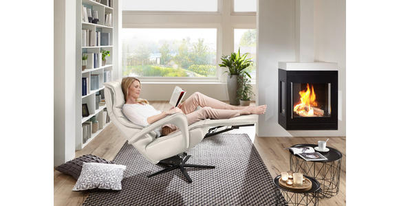 RELAXSESSEL in Leder Creme - Creme/Schwarz, Design, Leder/Metall (75/106/88cm) - Dieter Knoll