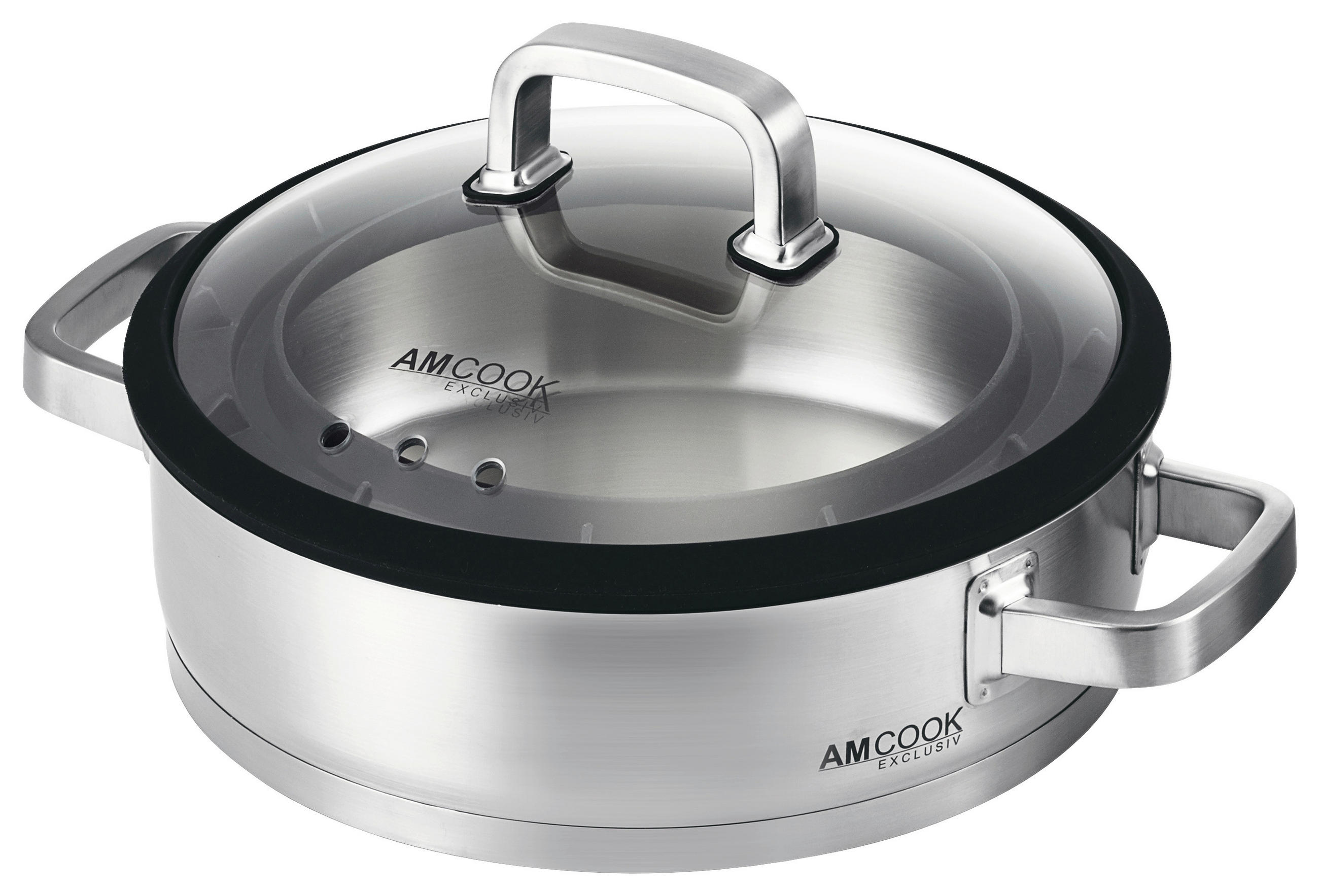 SERVIERPFANNE  - Edelstahlfarben, Basics, Glas/Kunststoff (28/8cm) - Am Cook