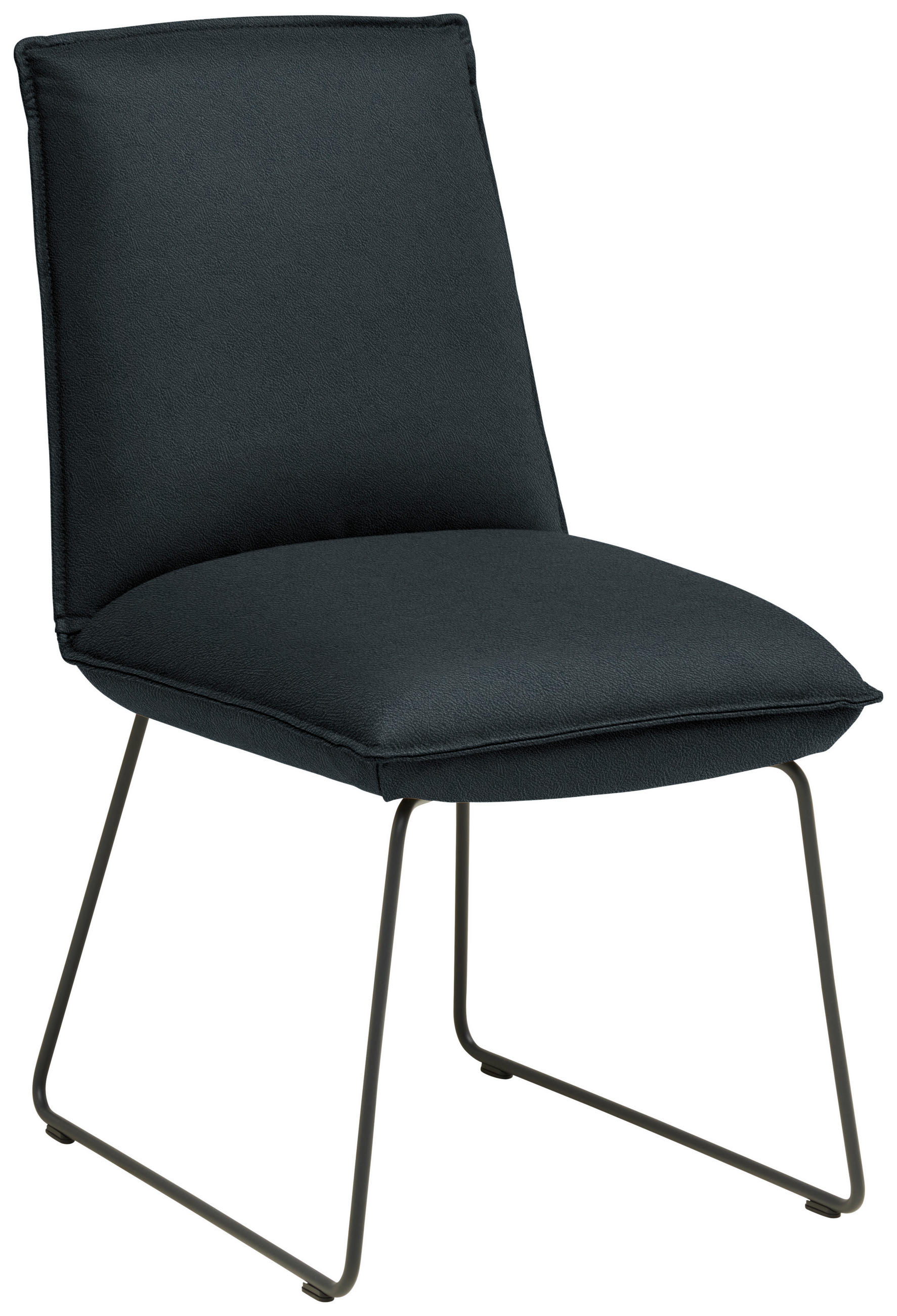 STUHL  Lederauswahl, Stoffauswahl, abwischbar  Echtleder  - Dunkelgrau/Graphitfarben, Design, Leder/Metall (52/85/66cm) - Cassando