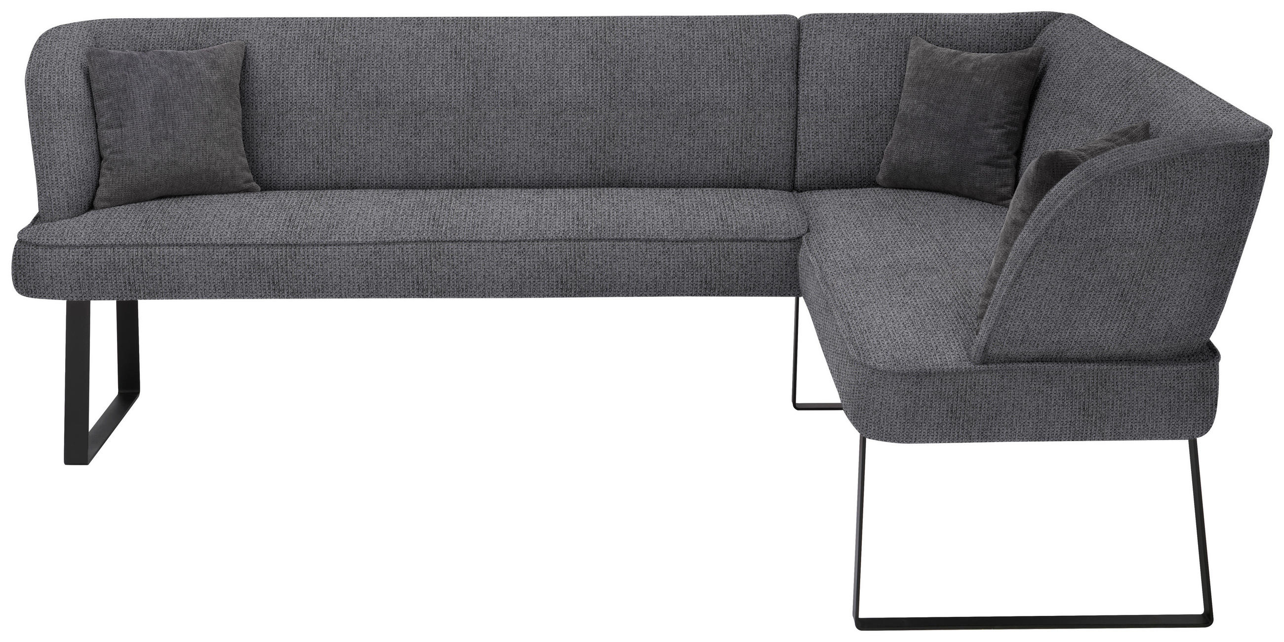 ECKBANK 233/189 cm Webstoff Anthrazit, Schwarz   - Anthrazit/Schwarz, Design, Textil/Metall (233/189cm) - Novel