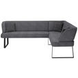 ECKBANK 233/189 cm  in Schwarz, Anthrazit  - Anthrazit/Schwarz, Design, Textil/Metall (233/189cm) - Novel