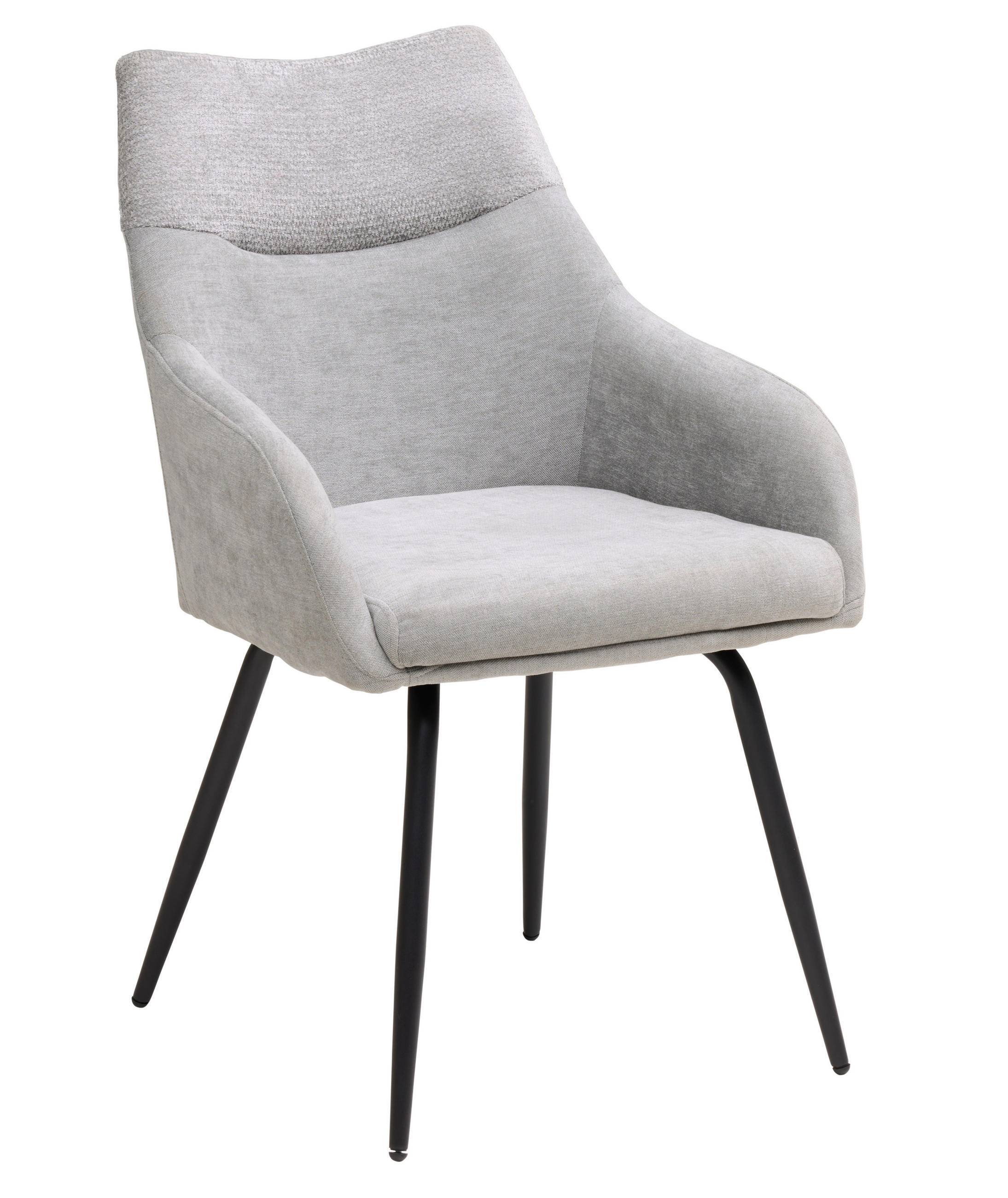 ARMLEHNSTUHL   Chenille  - Schwarz/Grau, Basics, Textil/Metall (60/86/55cm) - Livetastic