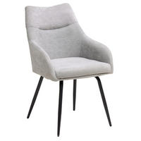 ARMLEHNSTUHL   Chenille  - Schwarz/Grau, Basics, Textil/Metall (60/86/55cm) - Livetastic