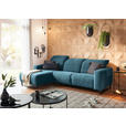 ECKSOFA  in Cord Petrol  180/266 cm  - Petrol/Schwarz, KONVENTIONELL, Textil/Metall (180/266cm) - Hom`in