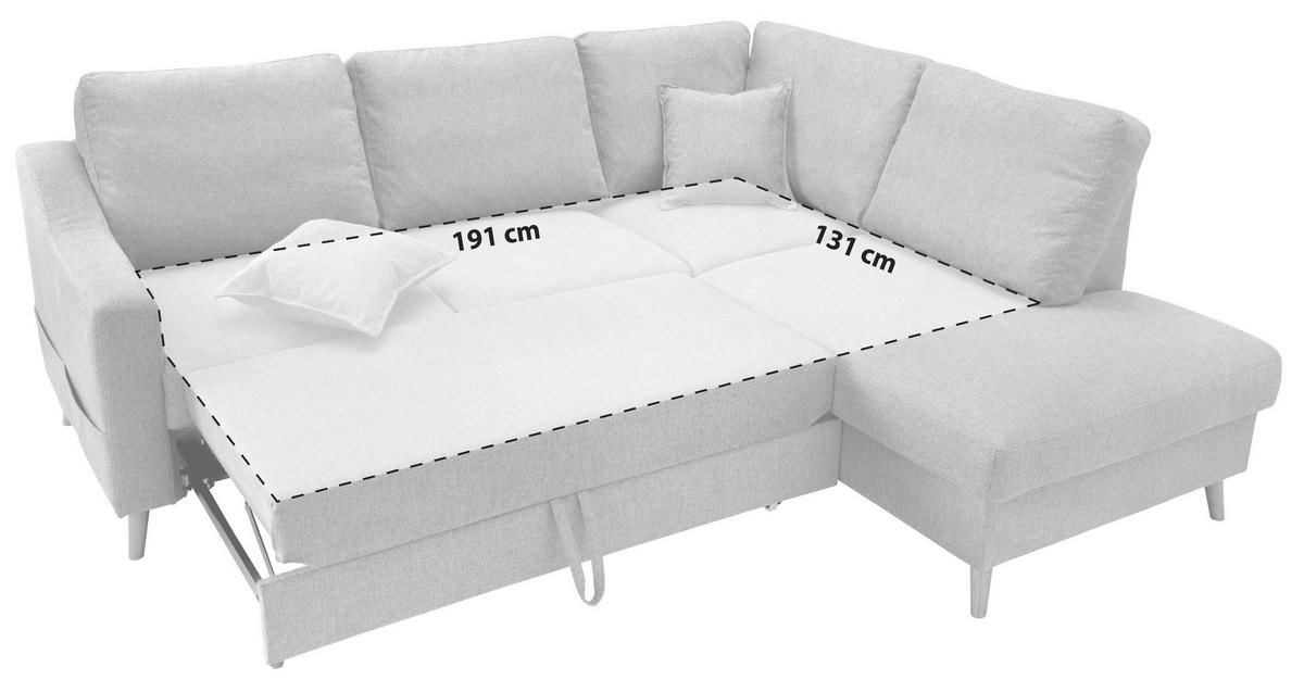 ECKSOFA in Struktur Bordeaux  - Bordeaux/Naturfarben, Konventionell, Holz/Textil (230/200cm) - P & B