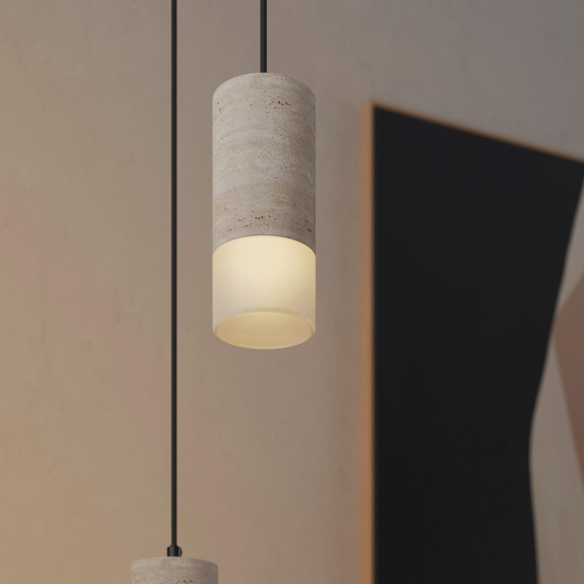 LED-HÄNGELEUCHTE 33/150 cm  - Pinienfarben, Design, Kunststoff/Stein (33/150cm) - Dieter Knoll