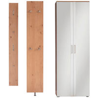 GARDEROBE 3-teilig  in 220/198/29 cm  - Wildeiche/Weiss, Design, Holzwerkstoff (220/198/29cm) - Moderano