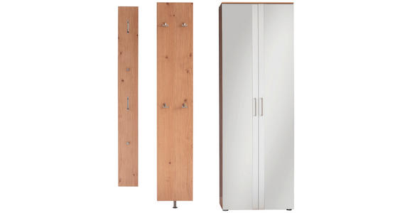 GARDEROBE 3-teilig  in 220/198/29 cm  - Wildeiche/Weiß, Design, Holzwerkstoff (220/198/29cm) - Moderano