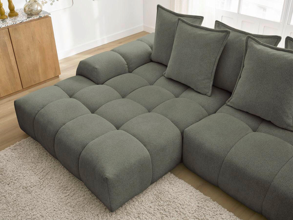 ECKSCHLAFSOFA EVEREST  mit Rücken echt, Armteil links, Armteil rechts Flachgewebe Grün  - Schwarz/Grün, MODERN, Kunststoff/Textil (180/318cm) - Livetastic