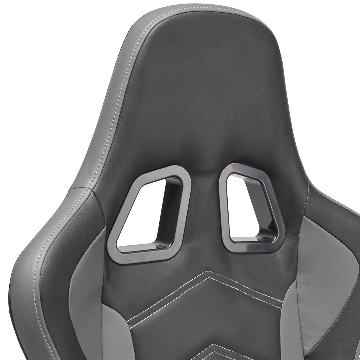 GAMINGSTUHL  in Lederlook Grau, Schwarz  - Schwarz/Grau, Lifestyle, Kunststoff/Textil (64/124-134/70cm) - MID.YOU
