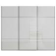 SCHWEBETÜRENSCHRANK 301/223/68 cm 3-türig Grau  - Chromfarben/Grau, KONVENTIONELL, Glas/Holzwerkstoff (301/223/68cm) - Novel