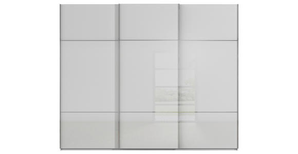 SCHWEBETÜRENSCHRANK 301/223/68 cm 3-türig Grau - Chromfarben/Grau, KONVENTIONELL, Glas/Holzwerkstoff (301/223/68cm) - Novel