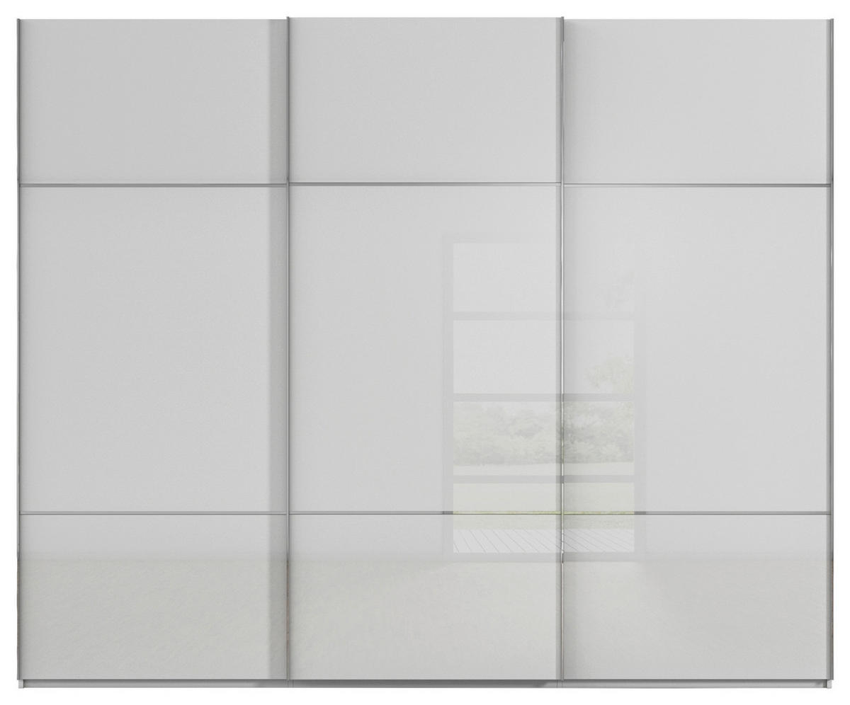 SCHWEBETÜRENSCHRANK in Grau  - Chromfarben/Grau, Konventionell, Glas/Holzwerkstoff (301/223/68cm) - Novel