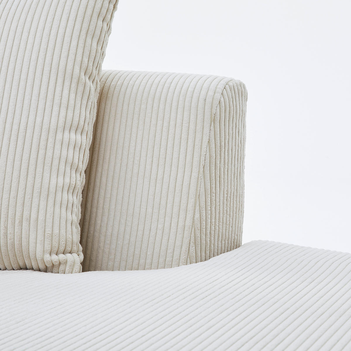 Wohnlandschaft inkl. Hocker in Cord Beige  - Beige/Schwarz, Design, Kunststoff/Textil (300/160cm) - Livetastic
