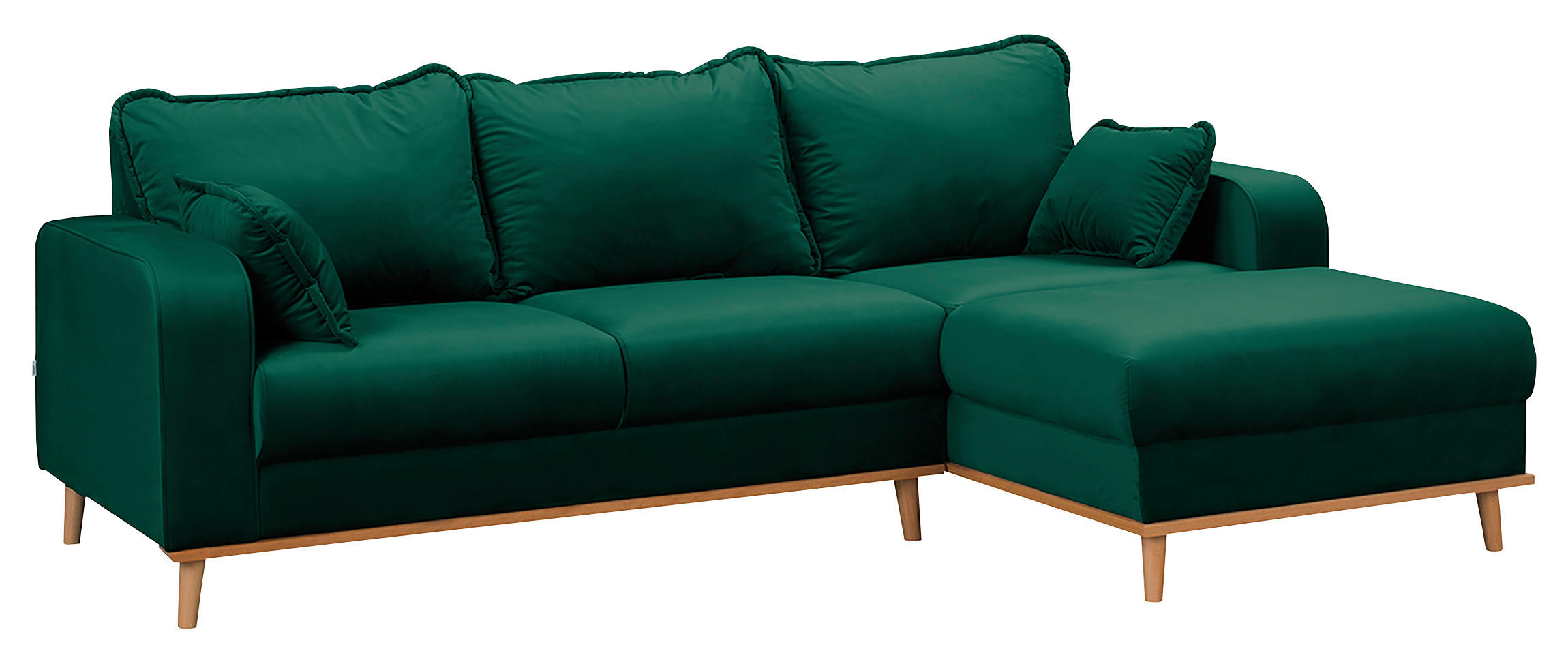 ECKSOFA Beata Grün Mikrofaser  - Wengefarben/Grün, Design, Holz/Textil (230/150cm) - Livetastic