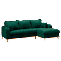ECKSOFA Mikrofaser Grün  - Wengefarben/Grün, Design, Holz/Textil (230/150cm) - Livetastic