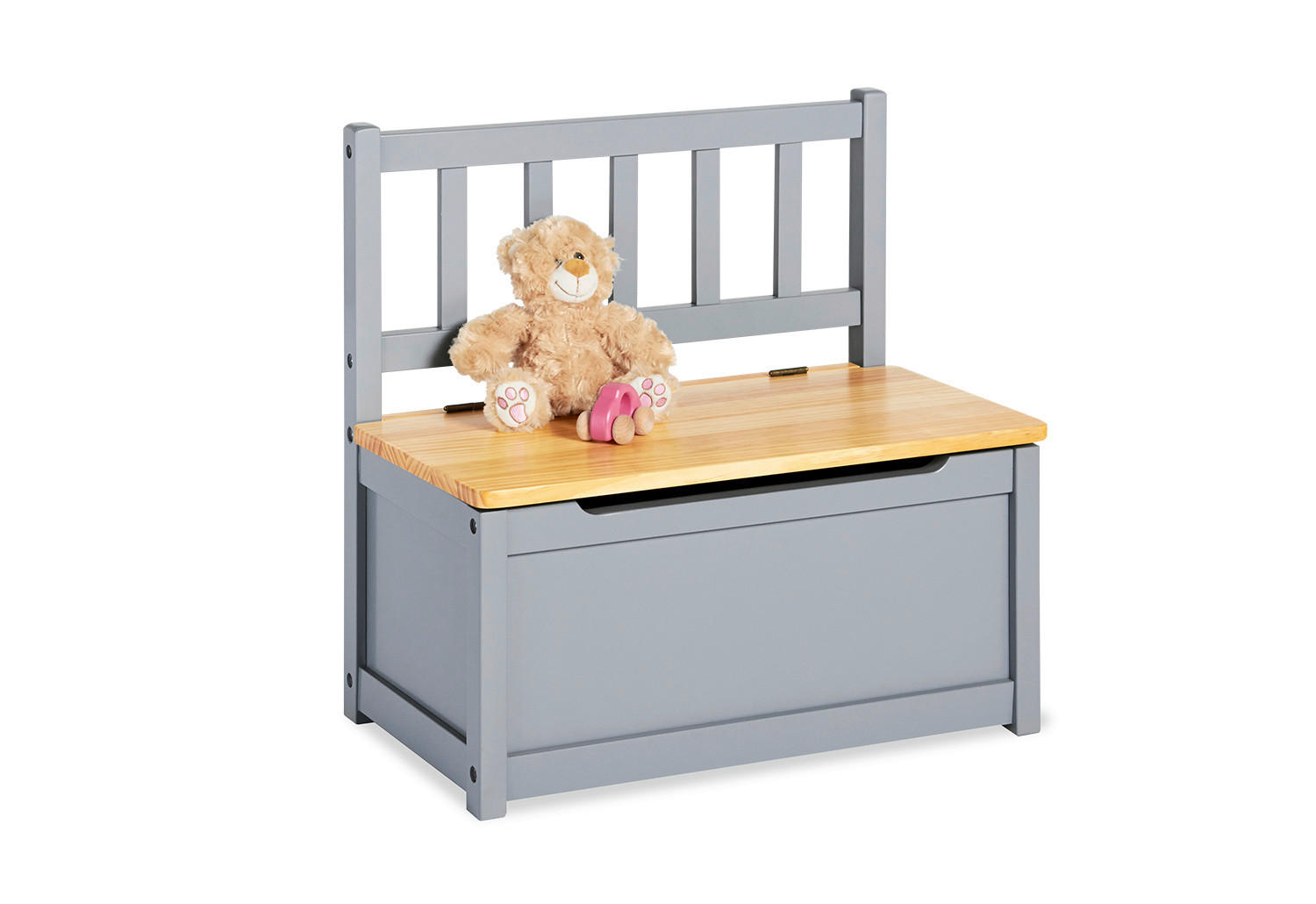 KINDERSITZBANK - Hellgrau/Naturfarben, Basics, Holz (57/31/55cm) - Pinolino