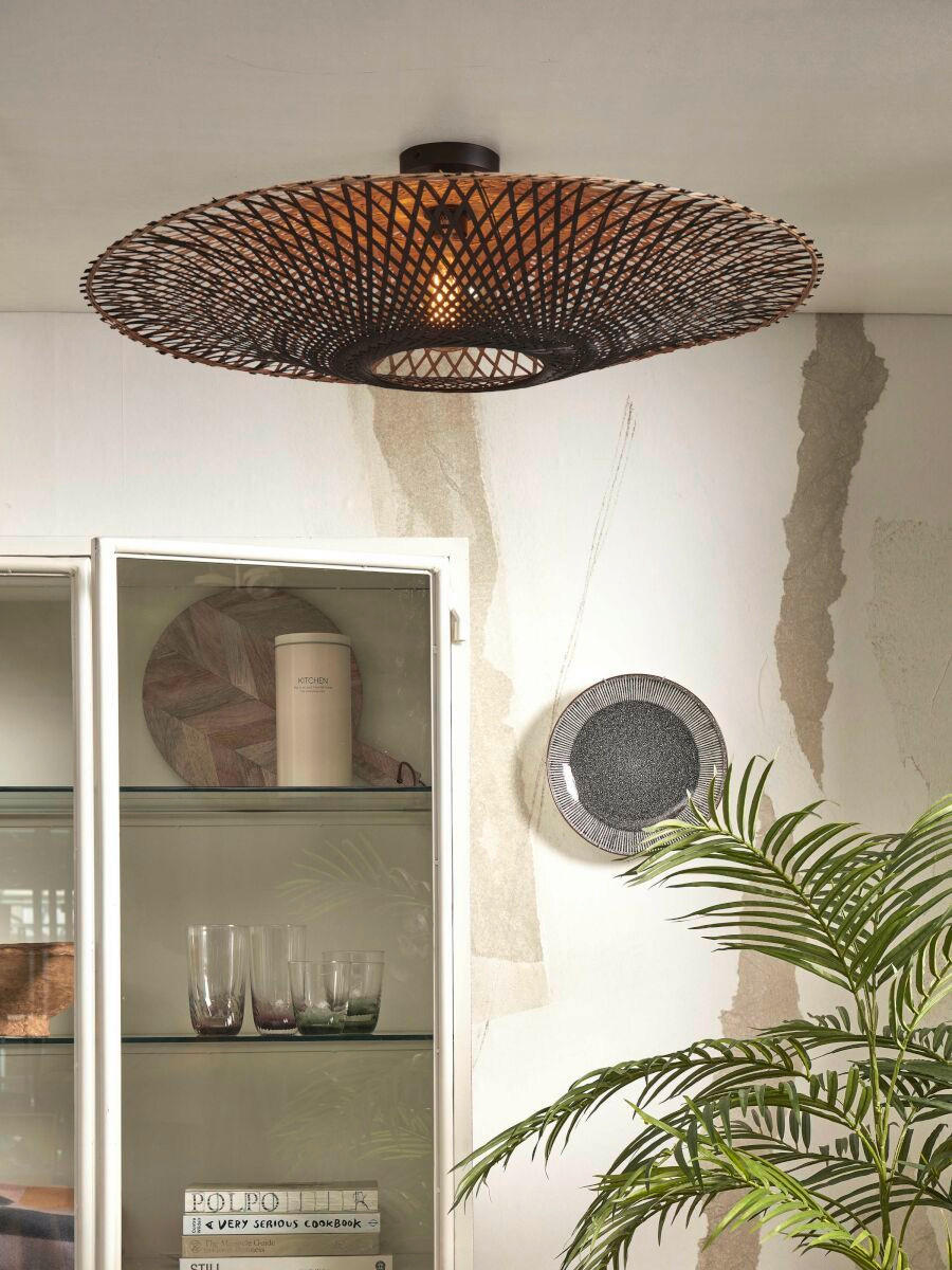 TAKLAMPA GOOD&MOJO 87/20 cm - svart/naturfärgad, Trend (87/20cm) - Good & Mojo